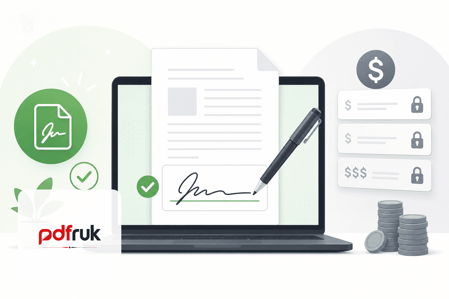 Hand signing a PDF document without a paid e-signature subscription