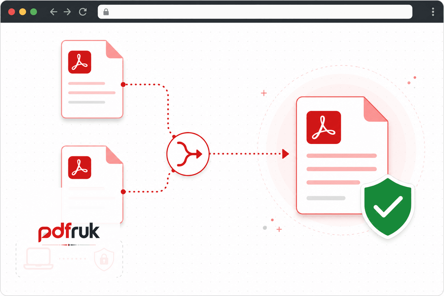 PDF files merging safely inside a browser without server upload